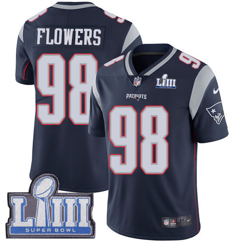 New England Patriots #98 Trey Flowers Navy Blue Team Color Super Bowl LIII Bound Youth Stitched Vapor Untouchable Limited Jersey Youth cheap jerseys for sale - CheapJerseys.Shop