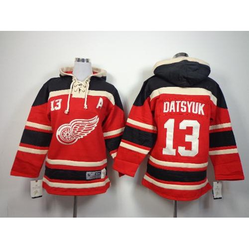 Detroit Red Wings #13 Pavel Datsyuk Red Sawyer Hooded Sweatshirt Stitched Youth Jersey Youth cheap jerseys for sale - CheapJerseys.Shop