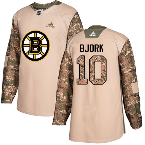 Boston Bruins #10 Anders Bjork Camo Authentic 2017 Veterans Day Youth Stitched Jersey Youth cheap jerseys for sale - CheapJerseys.Shop