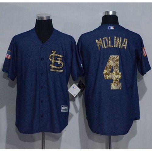 St.Louis Cardinals #4 Yadier Molina Denim Blue Salute to Service Stitched Jersey Men's cheap jerseys for sale - CheapJerseys.Shop