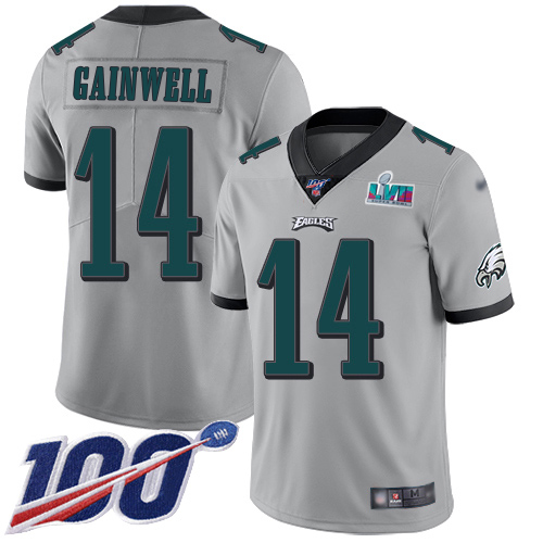 Eagles #14 Kenneth Gainwell Silver Super Bowl LVII Patch Men's Stitched Limited Inverted Legend 100th Season Jersey cheap jerseys for sale - CheapJerseys.Shop