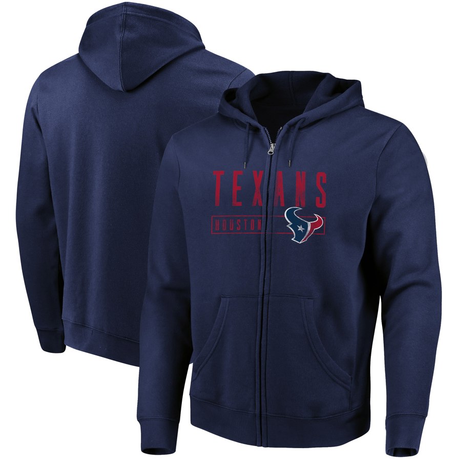 Houston Texans Majestic Hyper Stack Full-Zip Hoodie Navy cheap jerseys for sale - CheapJerseys.Shop