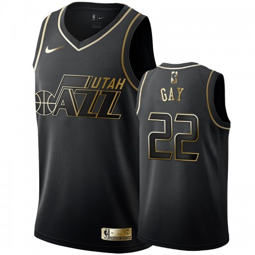 Utah Jazz #22 Rudy Gay Youth Black Golden Edition Swingman Jersey Youth cheap jerseys for sale - CheapJerseys.Shop