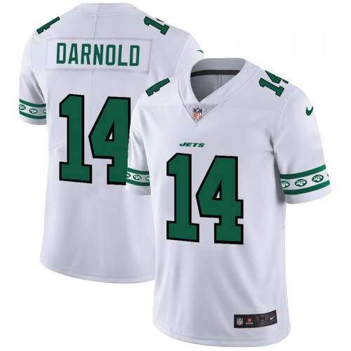 New York New York Jets #14 Sam Darnold White Team Logo Vapor Limited Jersey Men's cheap jerseys for sale - CheapJerseys.Shop