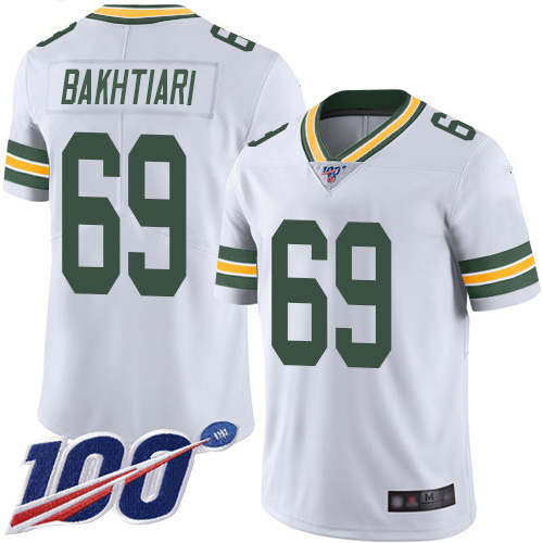 Green Bay Packers #69 David Bakhtiari White Men's Stitched 100th Season Vapor Limited Jersey Men's cheap jerseys for sale - CheapJerseys.Shop