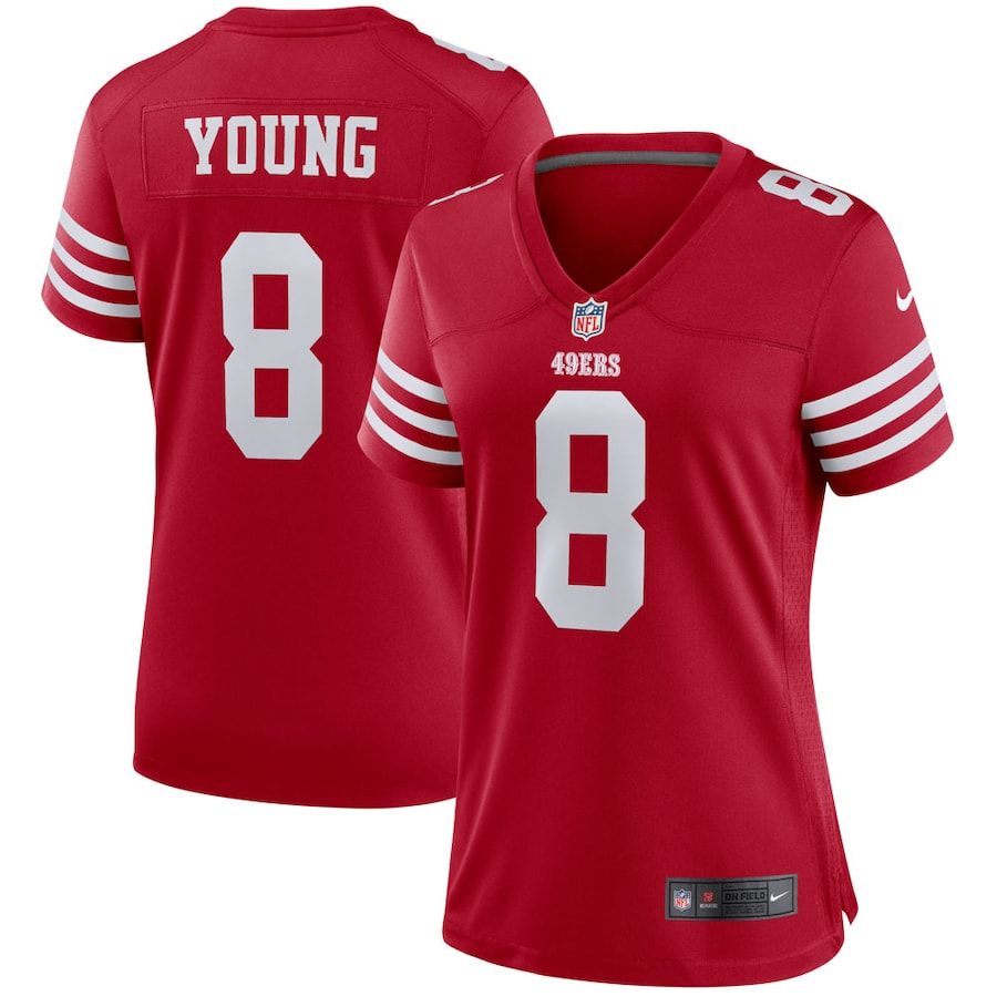 San Francisco 49ers #8 Steve Young Scarlet Women's 2022-23 Game Jersey cheap jerseys for sale - CheapJerseys.Shop