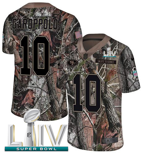 49ers #10 Jimmy Garoppolo Camo Super Bowl LIV 2020 Youth Stitched Limited Rush Realtree Jersey cheap jerseys for sale - CheapJerseys.Shop