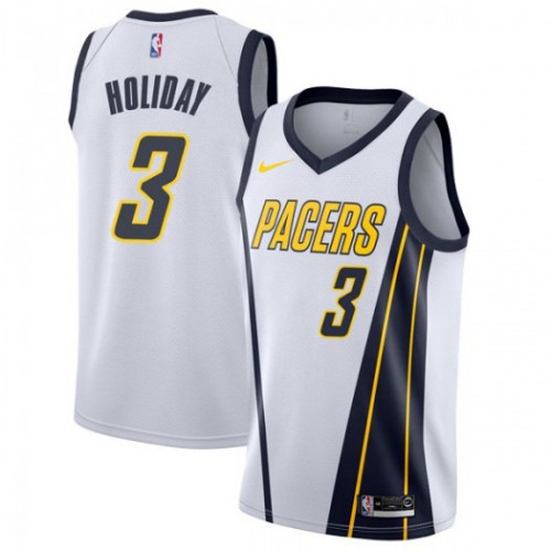 Indiana Pacers #3 Aaron Holiday White Swingman Earned Edition Jersey Mens cheap jerseys for sale - CheapJerseys.Shop