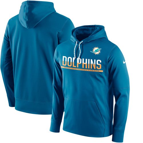 Men's Miami Dolphins Blue Sideline Circuit Pullover Performance Hoodie cheap jerseys for sale - CheapJerseys.Shop