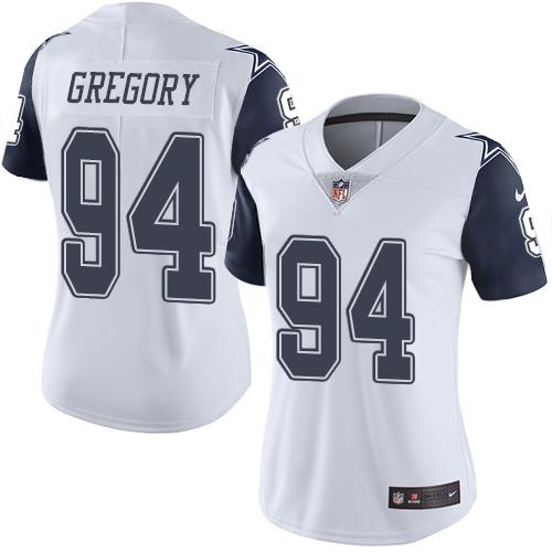 Dallas Cowboys #94 Randy Gregory White Women's Stitched Limited Rush Jersey Womens cheap jerseys for sale - CheapJerseys.Shop