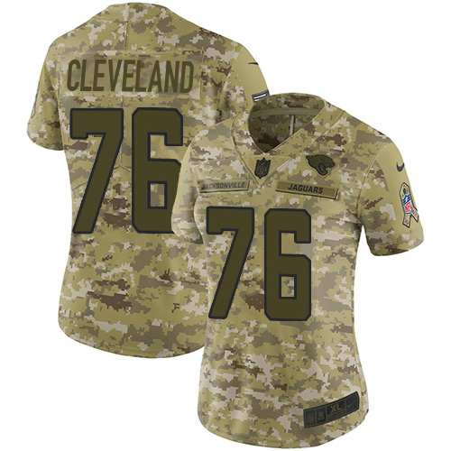 Jaguars #76 Ezra Cleveland Camo Women's Stitched Limited 2018 Salute To Service Jersey cheap jerseys for sale - CheapJerseys.Shop