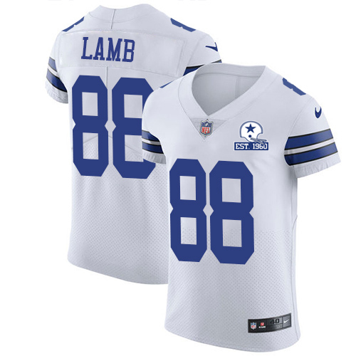 Cowboys #88 CeeDee Lamb White Men's Stitched With Established In 1960 Patch New Elite Jersey cheap jerseys for sale - CheapJerseys.Shop