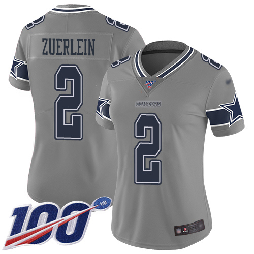 Dallas Cowboys #2 Greg Zuerlein Gray Women's Stitched Limited Inverted Legend 100th Season Jersey Womens cheap jerseys for sale - CheapJerseys.Shop
