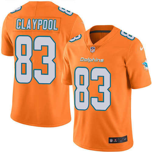 Dolphins #83 Chase Claypool Orange Men's Stitched Limited Rush Jersey cheap jerseys for sale - CheapJerseys.Shop