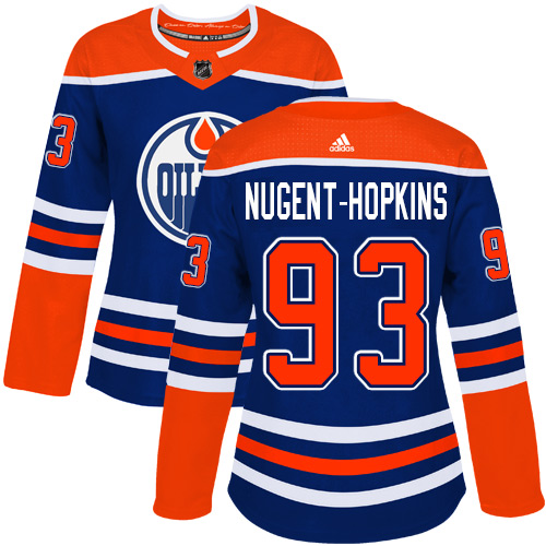 Edmonton Oilers #93 Ryan Nugent-Hopkins Royal Alternate Authentic Women's Stitched Jersey Womens cheap jerseys for sale - CheapJerseys.Shop