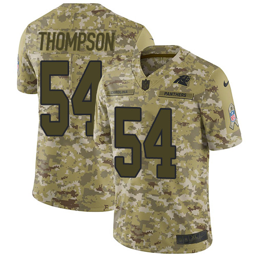 Carolina Panthers #54 Shaq Thompson Camo Youth Stitched Limited 2018 Salute to Service Jersey Youth cheap jerseys for sale - CheapJerseys.Shop