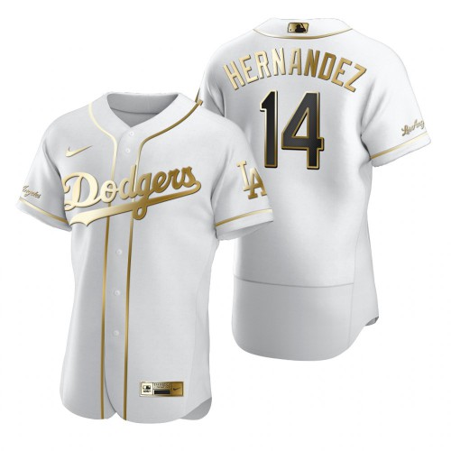 Los Angeles Los Angeles Dodgers #14 Enrique Hernandez White Men's Authentic Golden Edition Jersey Men's cheap jerseys for sale - CheapJerseys.Shop