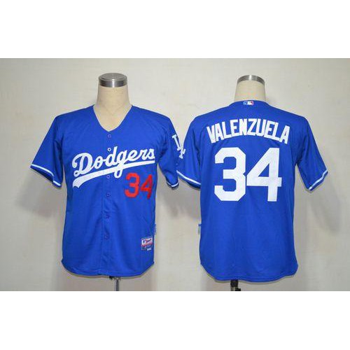Los Angeles Dodgers #34 Fernando Valenzuela Blue Cool Base Stitched Jersey Men's cheap jerseys for sale - CheapJerseys.Shop