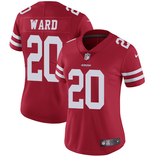 San Francisco 49ers #20 Jimmie Ward Red Team Color Women's Stitched Vapor Untouchable Limited Jersey Womens cheap jerseys for sale - CheapJerseys.Shop