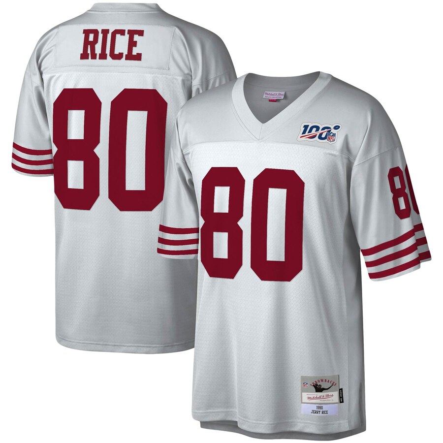 San Francisco 49ers #80 Jerry Rice Mitchell & Ness 100 Retired Player Platinum Jersey cheap jerseys for sale - CheapJerseys.Shop