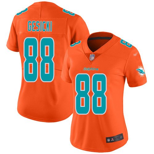 Dolphins #88 Mike Gesicki Orange Women's Stitched Limited Inverted Legend Jersey cheap jerseys for sale - CheapJerseys.Shop
