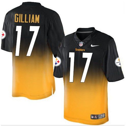 Pittsburgh Steelers #17 Joe Gilliam Black/Gold Men's Stitched Elite Fadeaway Fashion Jersey Men's cheap jerseys for sale - CheapJerseys.Shop