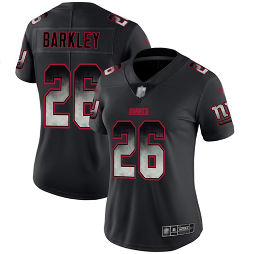 Giants #26 Saquon Barkley Black Women's Stitched Vapor Untouchable Limited Smoke Fashion Jersey cheap jerseys for sale - CheapJerseys.Shop