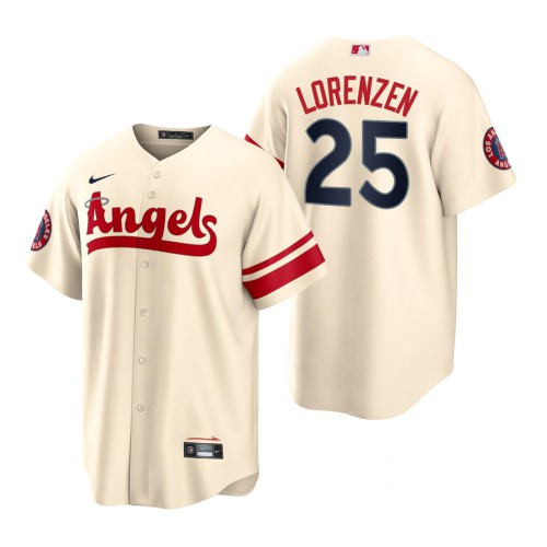 Los Angeles Los Angeles Angels #25 Michael Lorenzen Cream Men's 2022 City Connect Game Jersey Men's cheap jerseys for sale - CheapJerseys.Shop