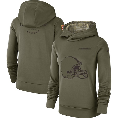 Women's Cleveland Browns Olive Salute To Service Sideline Therma Performance Pullover Hoodie cheap jerseys for sale - CheapJerseys.Shop