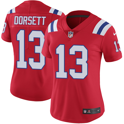 New England Patriots #13 Phillip Dorsett Red Alternate Women's Stitched Vapor Untouchable Limited Jersey Womens cheap jerseys for sale - CheapJerseys.Shop