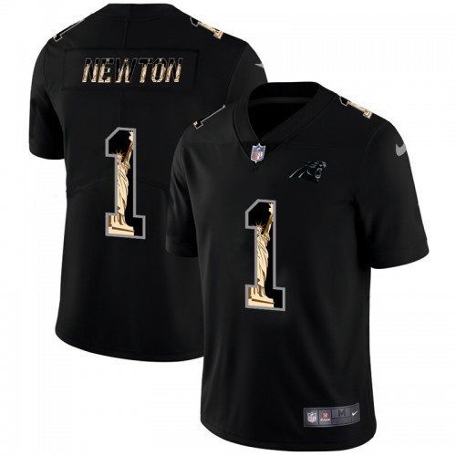 Carolina Carolina Panthers #1 Cam Newton Carbon Black Vapor Statue Of Liberty Limited Jersey Men's cheap jerseys for sale - CheapJerseys.Shop