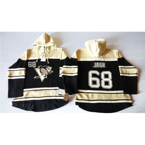 Pittsburgh Penguins #68 Jaromir Jagr Black Sawyer Hooded Sweatshirt Stitched Jersey Men's cheap jerseys for sale - CheapJerseys.Shop