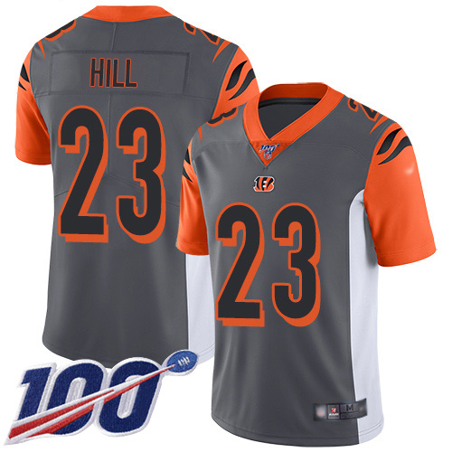 Bengals #23 Daxton Hill Silver Men's Stitched Limited Inverted Legend 100th Season Jersey cheap jerseys for sale - CheapJerseys.Shop