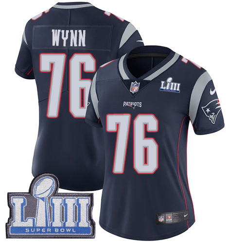 New England Patriots #76 Isaiah Wynn Navy Blue Team Color Super Bowl LIII Bound Women's Stitched Vapor Untouchable Limited Jersey Womens cheap jerseys for sale - CheapJerseys.Shop