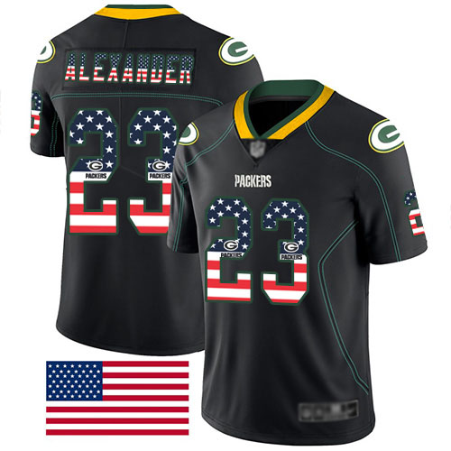 Packers #23 Jaire Alexander Black Men's Stitched Limited Rush USA Flag Jersey cheap jerseys for sale - CheapJerseys.Shop