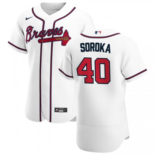 Atlanta Atlanta Braves #40 Mike Soroka Men's White Home 2020 Authentic Player Jersey Men's cheap jerseys for sale - CheapJerseys.Shop