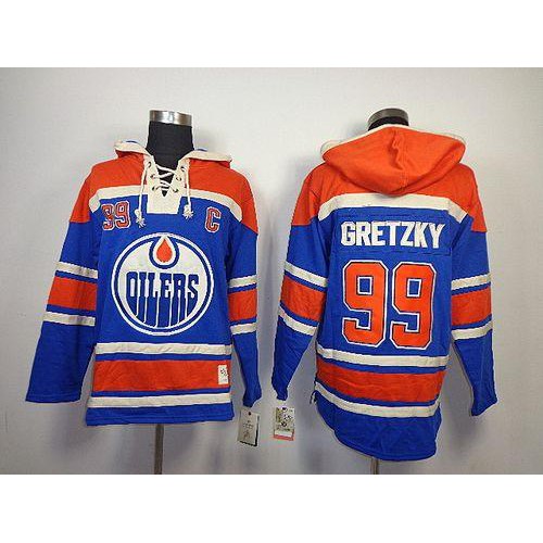 Edmonton Oilers #99 Wayne Gretzky Light Blue Sawyer Hooded Sweatshirt Stitched Jersey Men's cheap jerseys for sale - CheapJerseys.Shop