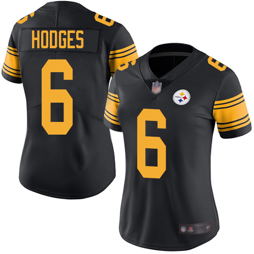 Pittsburgh Steelers #6 Devlin Hodges Black Women's Stitched Limited Rush Jersey Womens cheap jerseys for sale - CheapJerseys.Shop