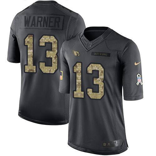 Arizona Cardinals #13 Kurt Warner Black Men's Stitched Limited 2016 Salute to Service Jersey Men's cheap jerseys for sale - CheapJerseys.Shop