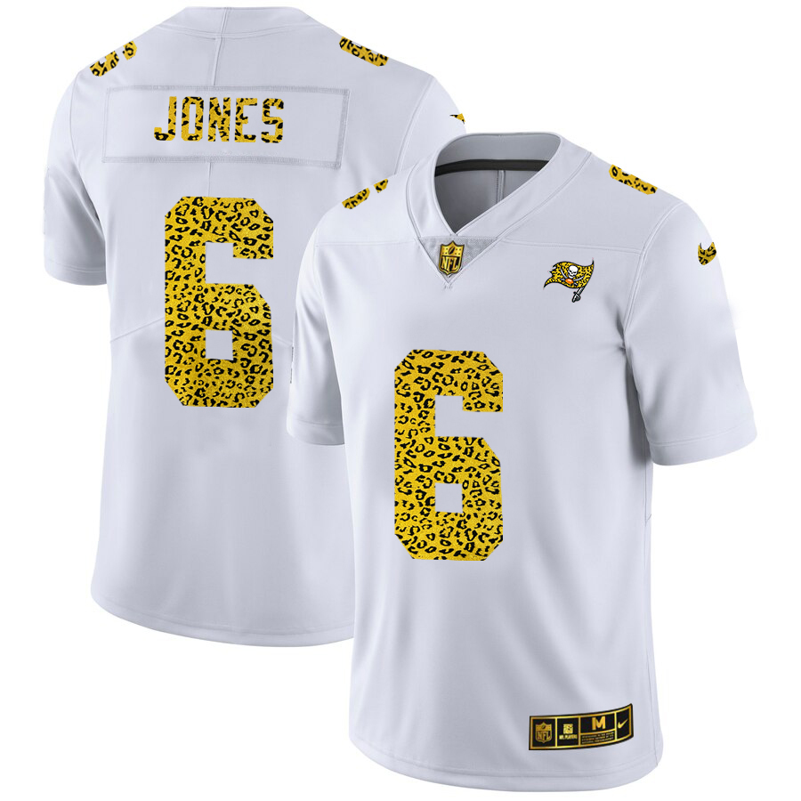Tampa Bay Buccaneers #6 Julio Jones Men's Flocked Leopard Print Vapor Limited Jersey White cheap jerseys for sale - CheapJerseys.Shop