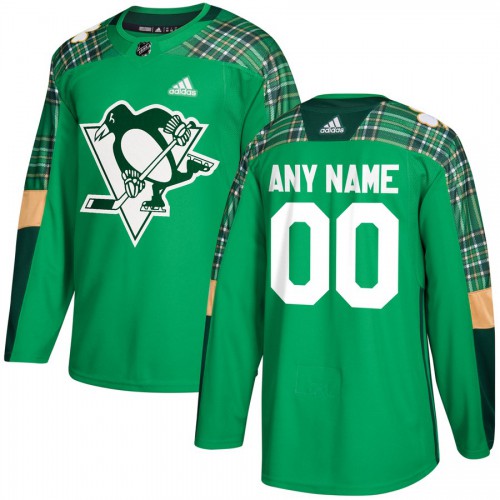 Men's Pittsburgh Penguins Personalized Green St. Patrick's Day Custom Practice Jersey cheap jerseys for sale - CheapJerseys.Shop