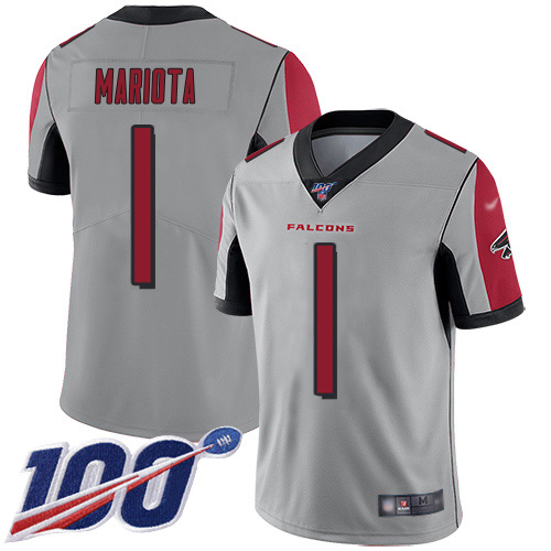 Falcons #1 Marcus Mariota Silver Men's Stitched Limited Inverted Legend 100th Season Jersey cheap jerseys for sale - CheapJerseys.Shop