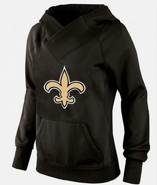 Women's New Orleans Saints Logo Pullover Hoodie Black-1 cheap jerseys for sale - CheapJerseys.Shop