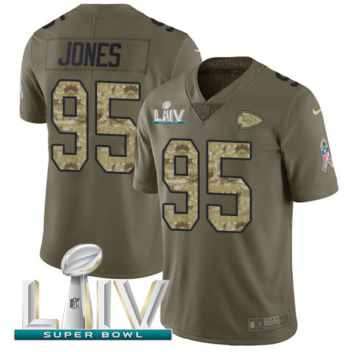 Chiefs #95 Chris Jones Olive/Camo Super Bowl LIV 2020 Men's Stitched Limited 2017 Salute To Service Jersey cheap jerseys for sale - CheapJerseys.Shop