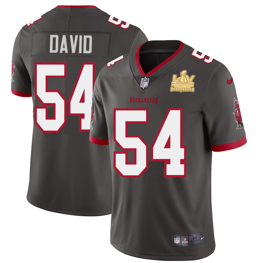 Tampa Bay Buccaneers #54 Lavonte David Youth Super Bowl LV Champions Patch Pewter Alternate Vapor Limited Jersey cheap jerseys for sale - CheapJerseys.Shop