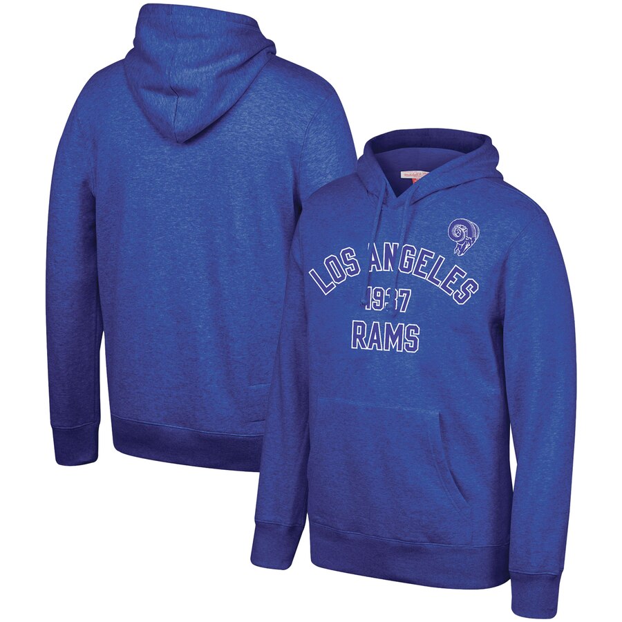 Los Angeles Rams Mitchell & Ness Team History Pullover Hoodie Blue cheap jerseys for sale - CheapJerseys.Shop