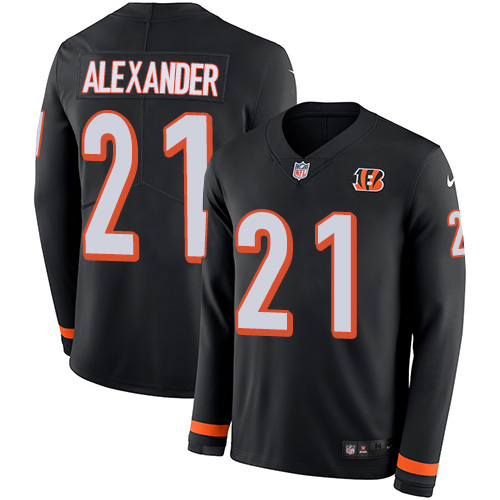 Cincinnati Bengals #21 Mackensie Alexander Black Team Color Men's Stitched Limited Therma Long Sleeve Jersey Men's cheap jerseys for sale - CheapJerseys.Shop