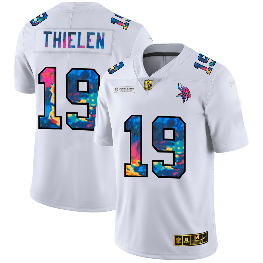 Minnesota Vikings #19 Adam Thielen Men's White Multi-Color 2020 Crucial Catch Limited Jersey cheap jerseys for sale - CheapJerseys.Shop