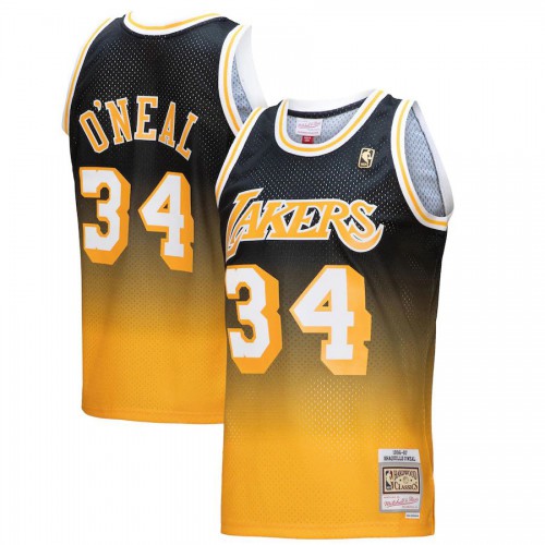 Los Angeles Los Angeles Lakers #34 Shaquille ONeal Mitchell & Ness Mens Gold/Black 1996/97 Hardwood Classics Fadeaway Swingman Player Jersey Mens cheap jerseys for sale - CheapJerseys.Shop