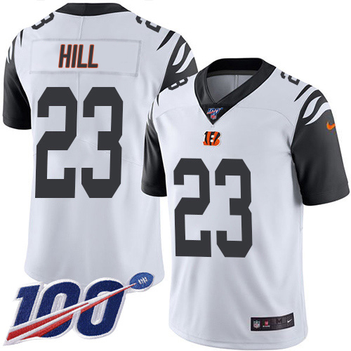 Bengals #23 Daxton Hill White Men's Stitched Limited Rush 100th Season Jersey cheap jerseys for sale - CheapJerseys.Shop